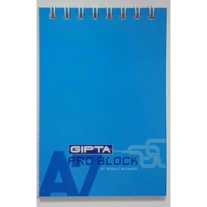 Problock A7 Spiralli Kareli Bloknot - Mavi