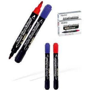 Aıhao Siyah-Mavi Çift Taraflı Permanent Kalem