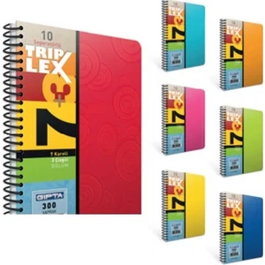Trıplex 7+3  - 300 Yaprak Bölmeli Defter A4 Sp Pp Kapak