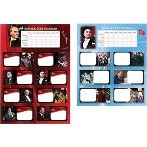Color Atatürk Ders Programlı 3 Lü Etiket