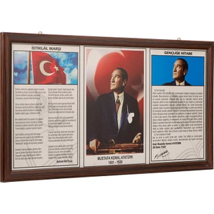 Milli Levha Ahşap Çerçeve - 3 Lü