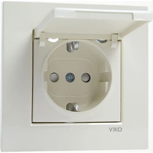 Karre Krem Kapaklı Topraklı Priz