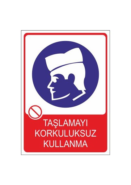 Kep Giymeden Çalışma 25 X 35 Cm Uyarı Levhası