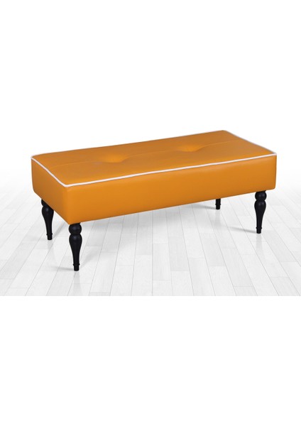 Lorence Home Lungo Deri Bench Puf(Turuncu)