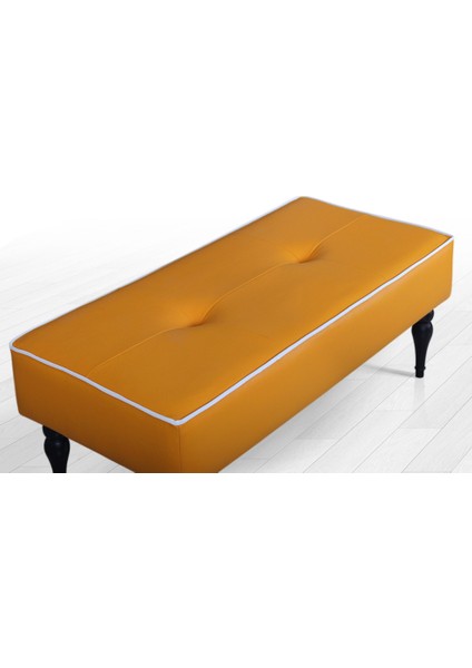 Lorence Home Lungo Deri Bench Puf(Turuncu)