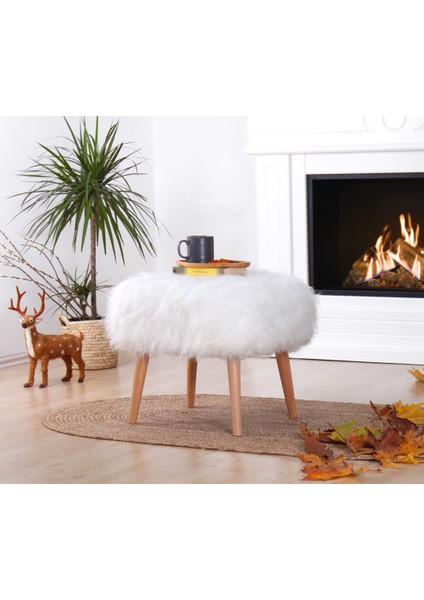 Lorence Home Deer Puf - Beyaz