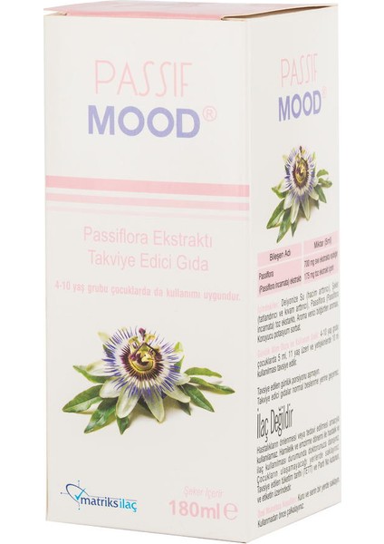 Passif Mood Passiflora Ekstraktı İçeren Takviye Edici Gıda 180 ml