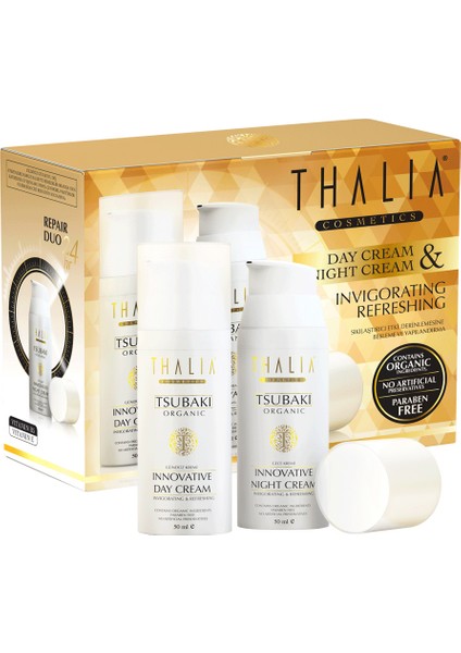 Organik Tsubaki Yağlı Gece-Gündüz Yüz Bakım Kremi 2Li Set 50 Ml X 2 Adet