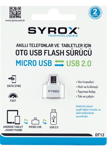 Micro USB - USB 2.0 OTG USB Flash Dönüştürücü