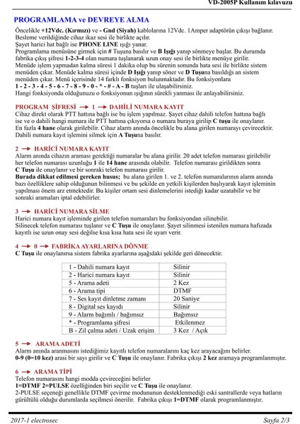 VD-2005 Plus Telefon Arama Modülü modelleri