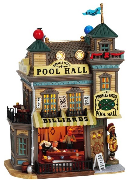 Lemax Porselen Işıklı Bilardo Salonu Biblosu (Amerika'dan İthal)