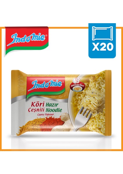 İndomie 20'li Köri Çeşnili Hazır Noodle