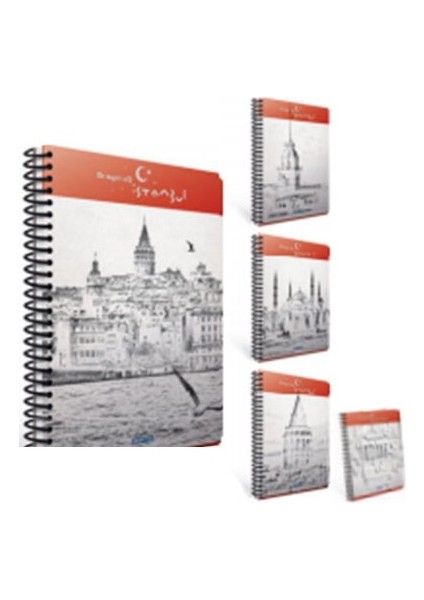 İstanbul A6 - 80 Yaprak Çizgili Spiralli Bloknot