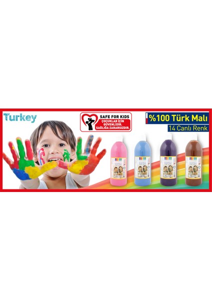 Parmak Boyası Pet Şişe Karma Renkler 500 Ml