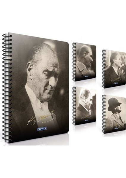 Atatürk A4 - 80 Yaprak Kareli Sp Plastik Kapak Defter
