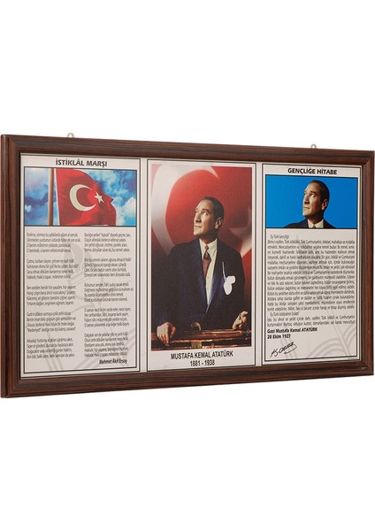 Milli Levha Ahşap Çerçeve - 3 Lü
