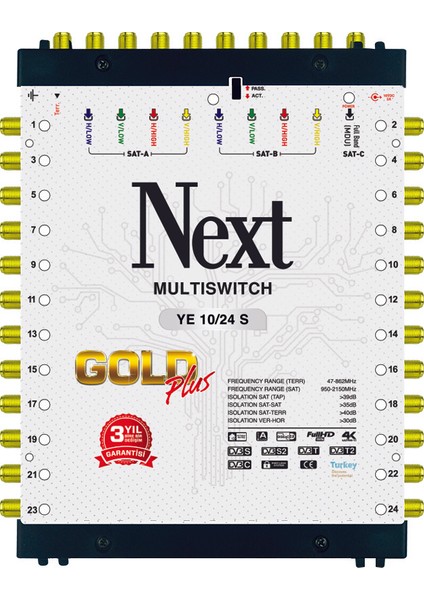 10/24 Sonlu Gold Plus Multiswitch Uydu Santrali