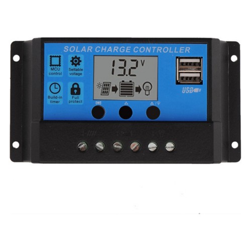 Mestech 30A 12/24V Solar Şarj Kontrol Cihazı Regülatörü 12V Gerilimli Akü Yönetimi
