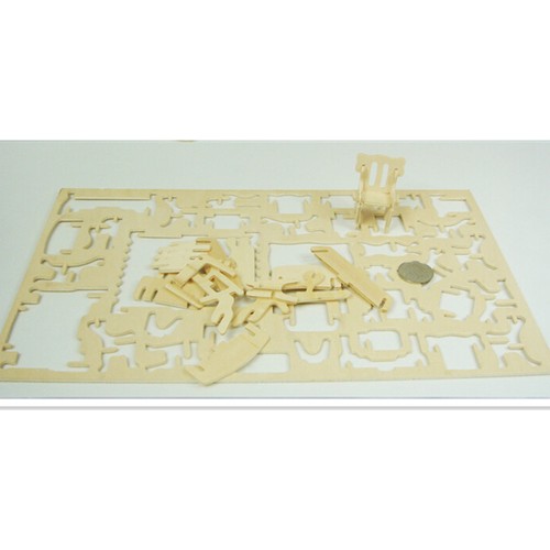 Woodcraft Minyatür Ahşap Ev Eşyaları Maketi 170 Parça Fiyatı