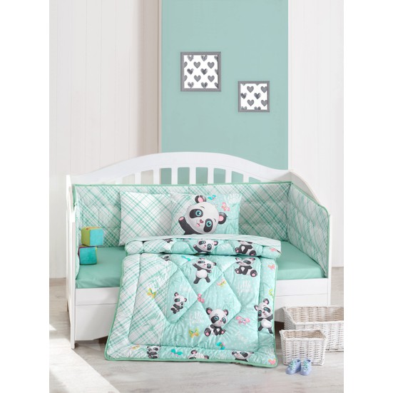 Cotton Box Baby Sleep Set Panda Mint