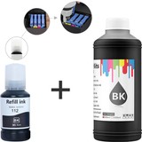 Baskistan Epson 112 Siyah Pigment Mürekkep 500 ml + 127 ml (Muadil)