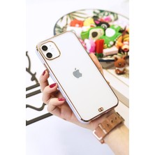 Gritty Apple iPhone 11 Uyumlu Kenar Gold Detaylı Premium Telefon Kılıfı