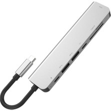 Flagen Lux Airsky 6 In 1 Sd USB Type-C Hub HDMI Girişli Macbook Çevirici