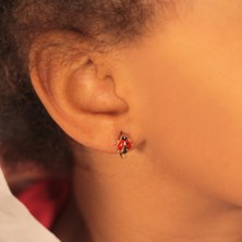 Adil Idil Kuyumculuk 14 Ayar Iki Renk Kalp Desenli Çocuk Küpe