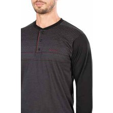 Pierre Cardin 5472 Uzun Kollu Jakarlı Erkek Pijama Takımı - Lacivert