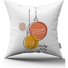 Cango Home Yeşil Çok Renkli Yılbaşı Temalı Dijital Baskılı Kırlent Kılıfı CGH874