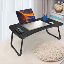 Hodbehod Yatak Koltuk Üstü Laptop Tablet Sehpası Katlanır Siyah Ayaklı Çalışma Kahvaltı Masası
