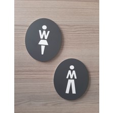 Yönline Mat Antrasit Seri Wc Yönlendirme Levha Seti