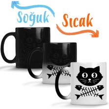 Baskı Dükkanı Kill All Men Kedi Cats Sihirli Kupa Bardak Porselen