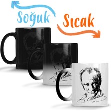 Baskı Dükkanı Atatürk Imzalı Sihirli Kupa Bardak Porselen