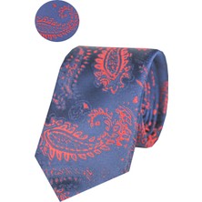 Varetta Erkek Lacivert Geniş Kesim Desenli Kravat 