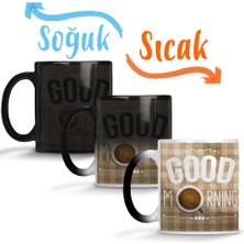 Baskı Dükkanı Coffee Good Morning Sihirli Kupa Bardak Porselen