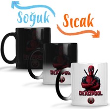 Baskı Dükkanı Marvel Deadpool Sihirli Kupa Bardak Porselen