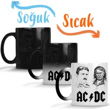 Baskı Dükkanı Ac Dc Tesla ve Edison Sihirli Kupa Bardak Porselen