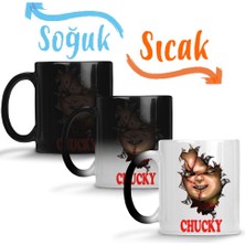 Baskı Dükkanı Chucky Korku Sihirli Kupa Bardak Porselen