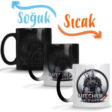 Baskı Dükkanı Witcher 3 Geralt Wild Hunt Sihirli Kupa Bardak Porselen