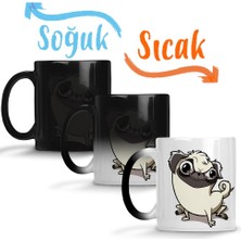 Baskı Dükkanı Pug Köpek Dog Pet Sevimli Cute Cartoon Animation Sihirli Kupa Bardak Porselen