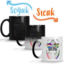 Baskı Dükkanı Müzik Pug Müzikli Pug Köpek Sihirli Kupa Bardak Porselen