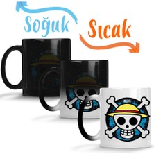 Baskı Dükkanı One Piece Jolly Roger Sihirli Kupa Bardak Porselen