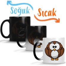 Baskı Dükkanı Owl Sihirli Kupa Bardak Porselen