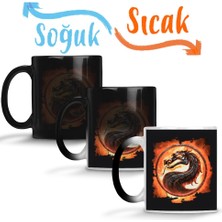 Baskı Dükkanı Scorpion Mortal Kombat Sihirli Kupa Bardak Porselen