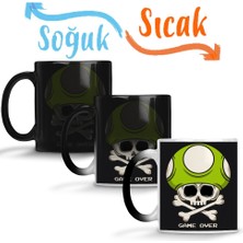 Baskı Dükkanı Mushroom Game Over Sihirli Kupa Bardak Porselen