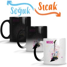 Baskı Dükkanı Estampa Branca Rock In Roll Sihirli Kupa Bardak Porselen