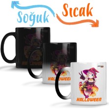 Baskı Dükkanı Halloween Sihirli Kupa Bardak Porselen