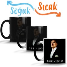 Baskı Dükkanı Mustafa Kemal Atatürk 4 Sihirli Kupa Bardak Porselen