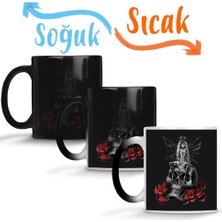 Baskı Dükkanı Fada Skull Sihirli Kupa Bardak Porselen